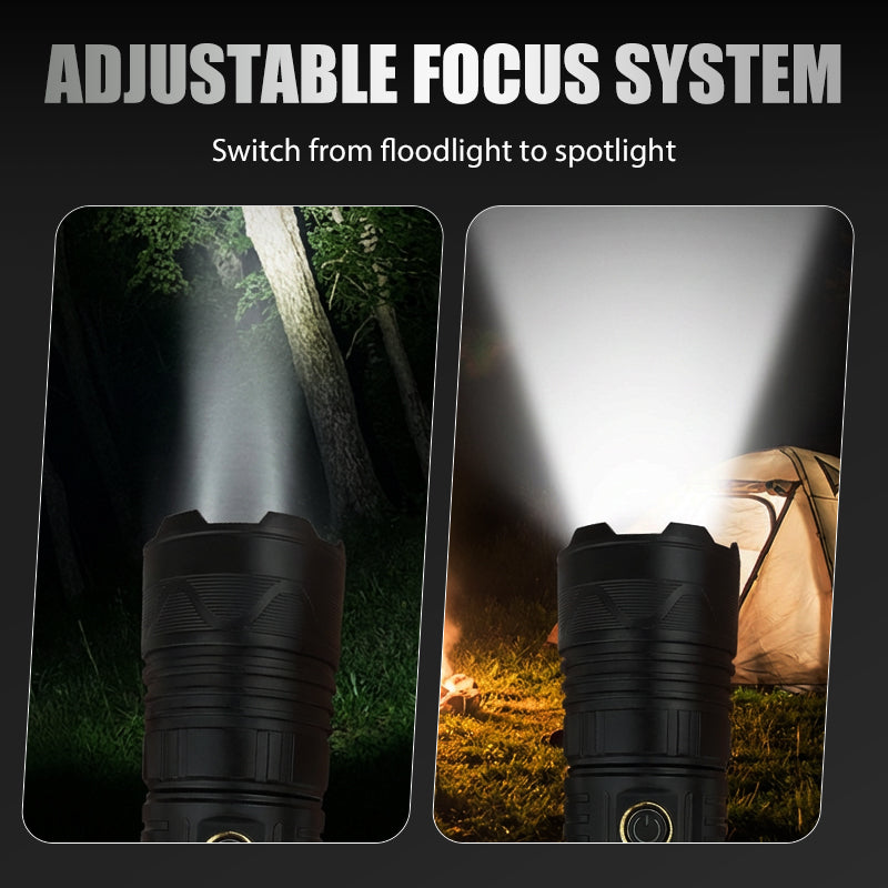 Uppladdningsbar P50 LED-ficklampa med justerbar zoom