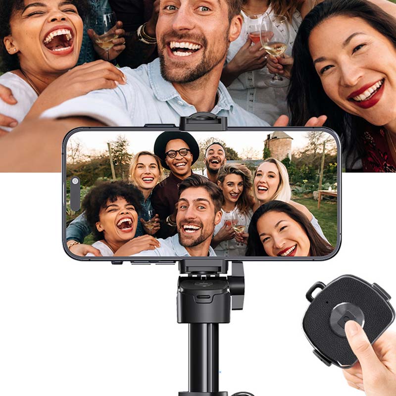 Utdragbart selfie-stativ med trådlös fjärrkontroll
