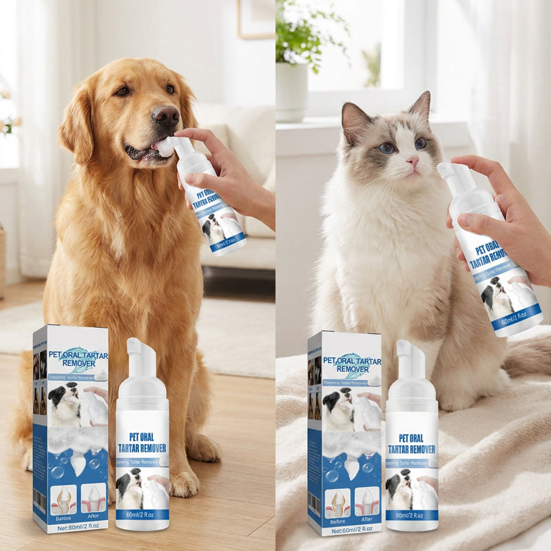 🐾 KÖP 2 FÅ 1 GRATIS! ✨ Skummande tandstensborttagare för husdjur