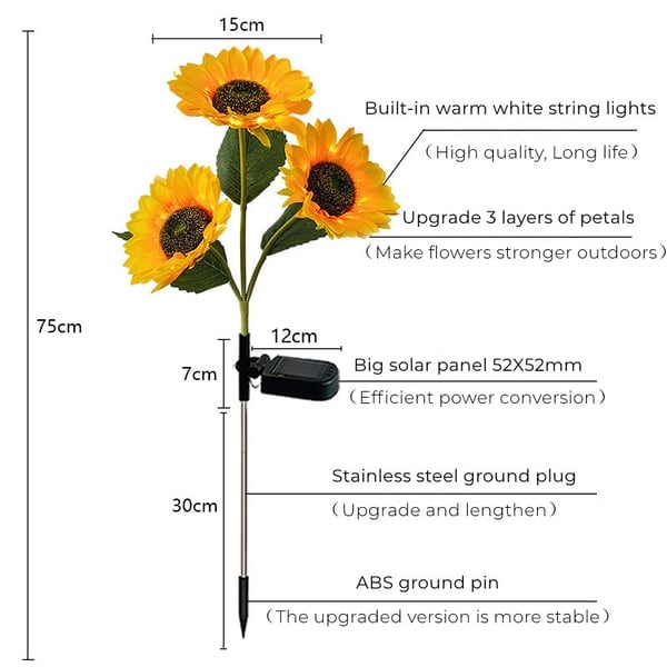🌻60% RABATT! ☀️ Vattentäta solcellslampor – Realistiska kronblad, IP65 väderbeständiga och automatiskt lysande i 8–12 timmar ☀️🌻