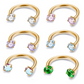7-pack prisvärt set 18G (1,0 mm) 8 mm hästskoring för näsan med invändig gänga och dekorativa stenar 💎