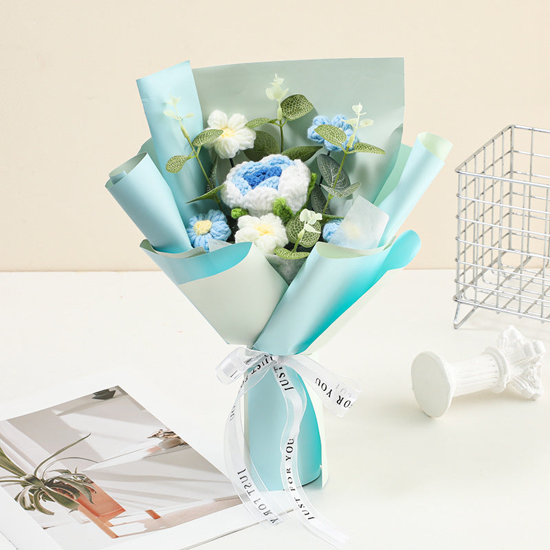 🌸 50% RABATT! 🧶 Handgjord Virkad Blombukett – Evig Skönhet, Romantisk Present & Unik Inredning 💝