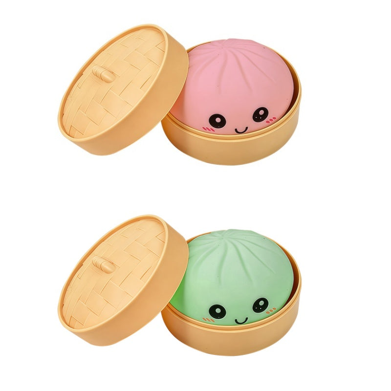 Söt dumpling-klämleksak med ångkokare