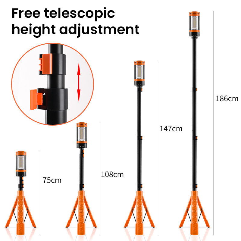 Uppladdningsbar fällbar LED campinglampa med stativ