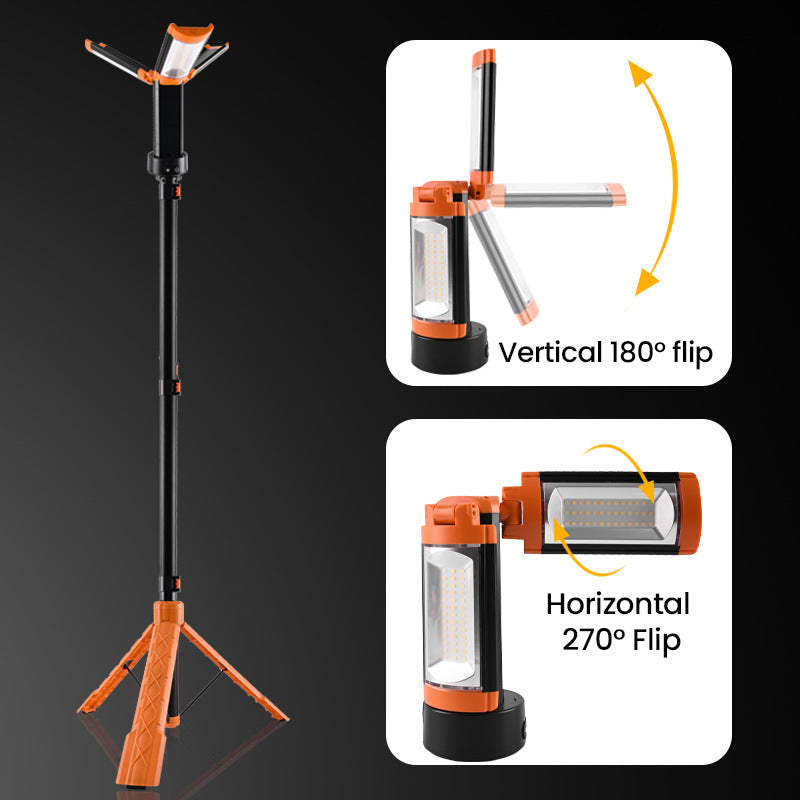 Uppladdningsbar fällbar LED campinglampa med stativ