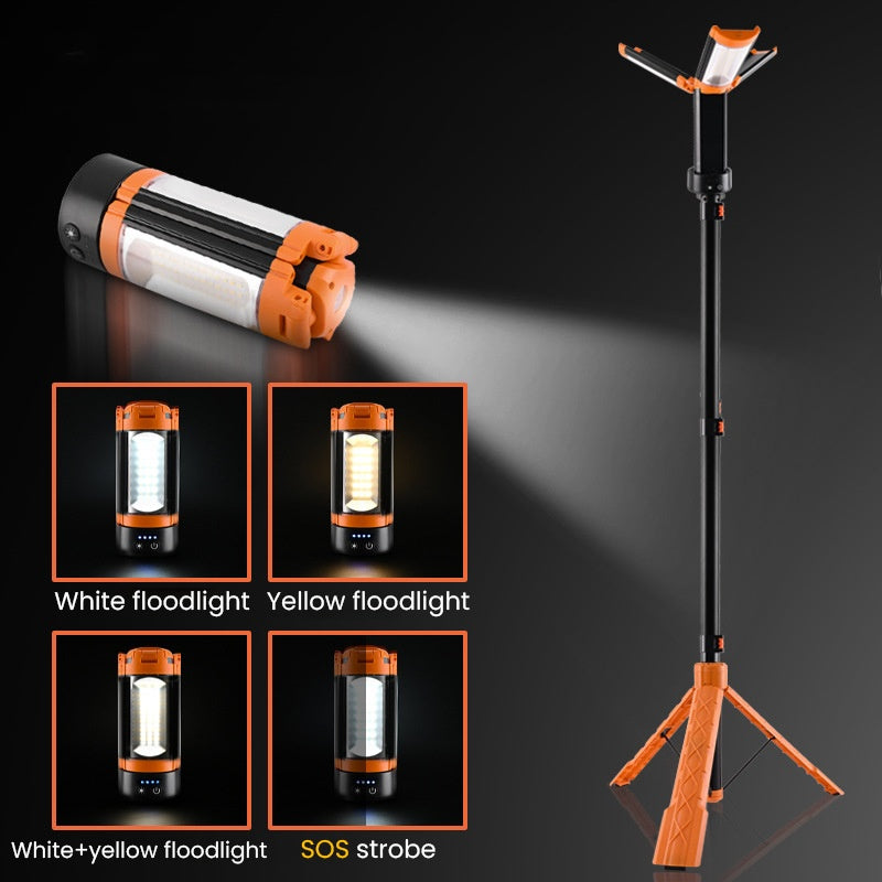 Uppladdningsbar fällbar LED campinglampa med stativ