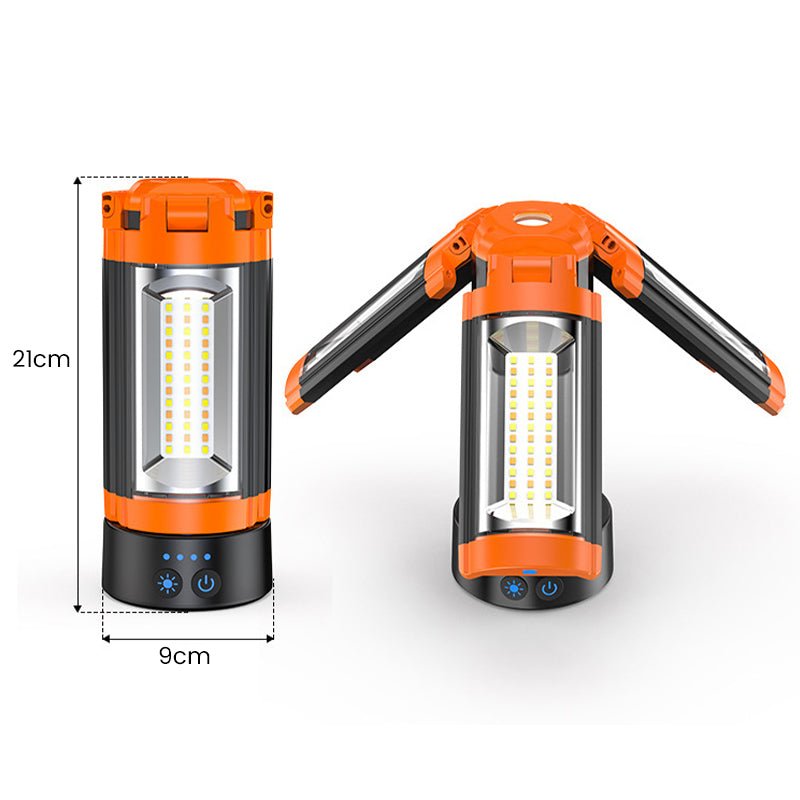 Uppladdningsbar fällbar LED campinglampa med stativ
