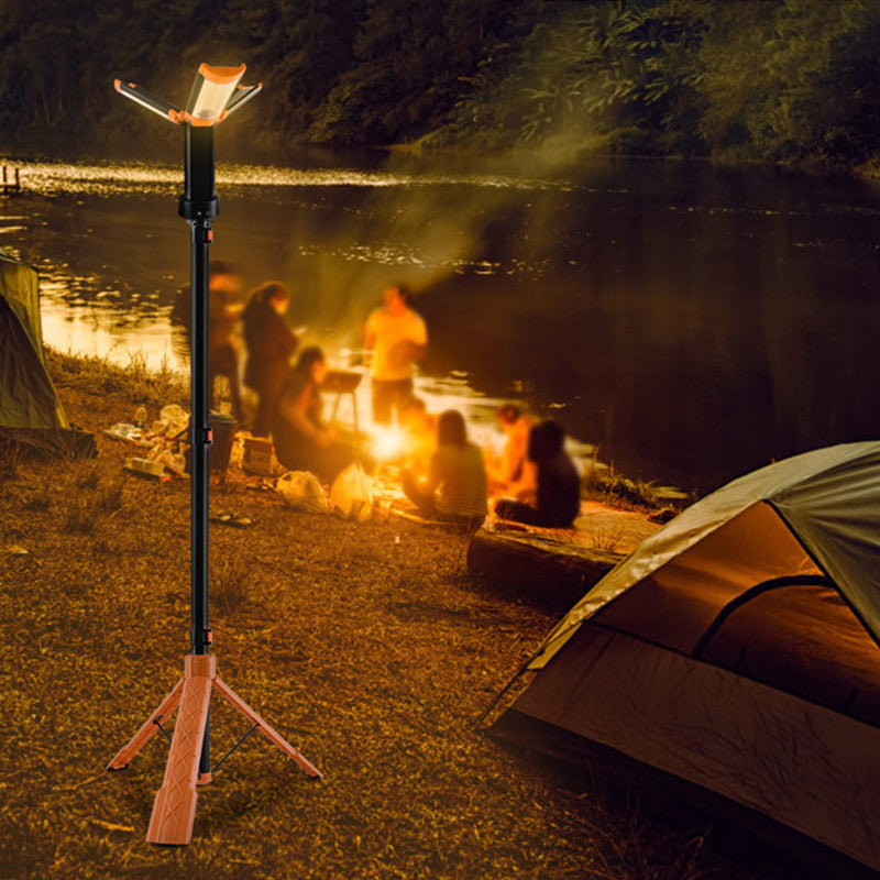 Uppladdningsbar fällbar LED campinglampa med stativ