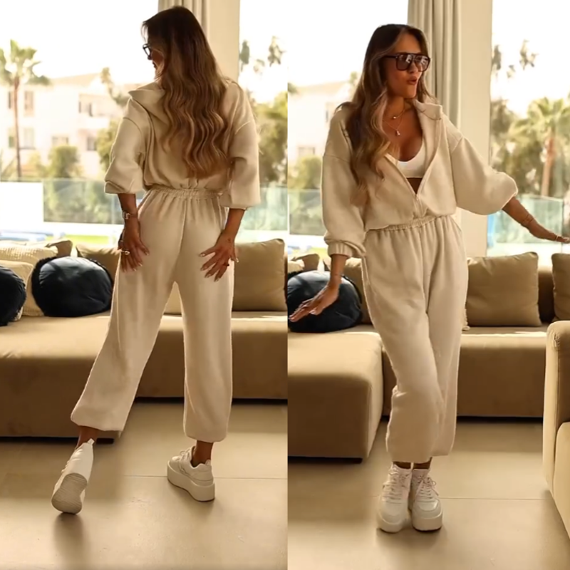 👚 50% RABATT! 🔥 Casual Jumpsuit med Huva för Damer – Mjukt Tyg, Avslappnad Passform & Fickor
