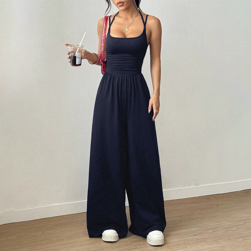 Casual jumpsuit med spaghettiband för damer