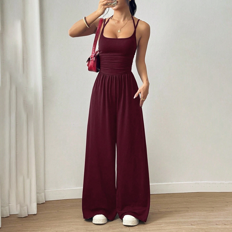 Casual jumpsuit med spaghettiband för damer
