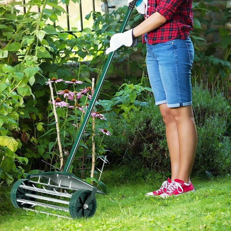 ⏳Tidsbegränsat 50 % rabatt⏰Rullande gräsmatteluftare med handtag🏡🌱