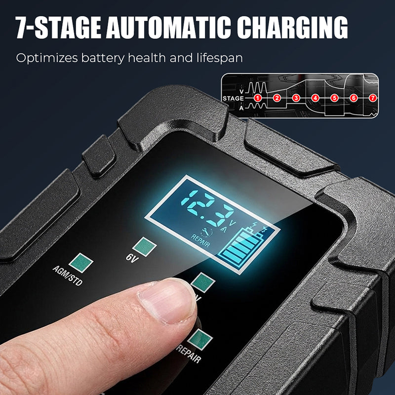 Smart batteriladdare, 6 V och 12 V, underhållsladdare, underhållsladdare och avsulfaterare