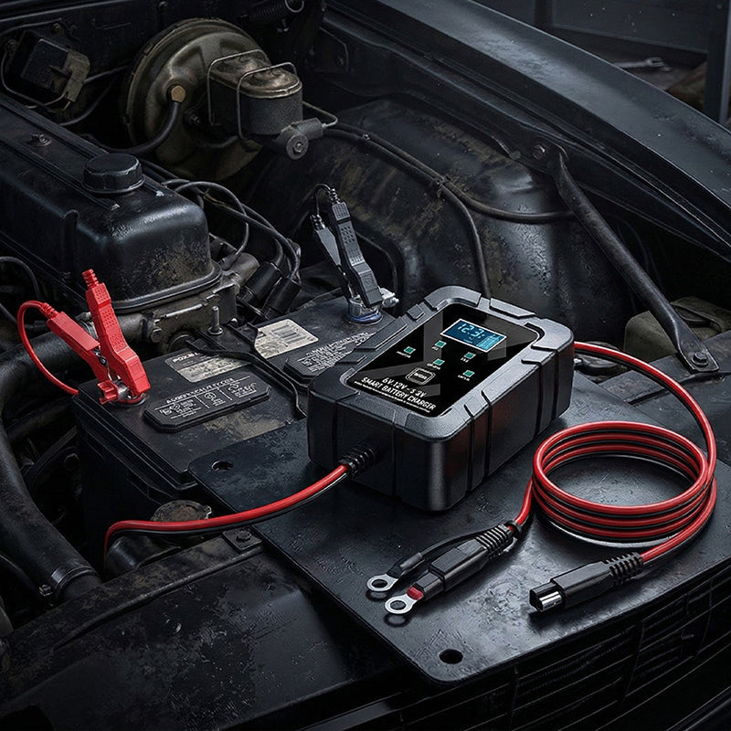 Smart batteriladdare, 6 V och 12 V, underhållsladdare, underhållsladdare och avsulfaterare