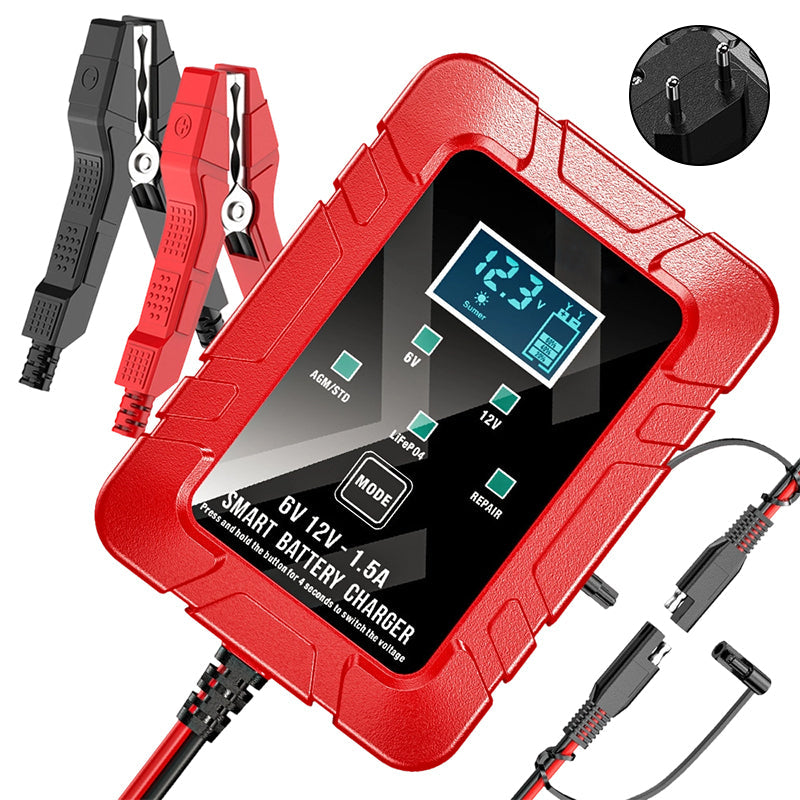 Smart batteriladdare, 6 V och 12 V, underhållsladdare, underhållsladdare och avsulfaterare
