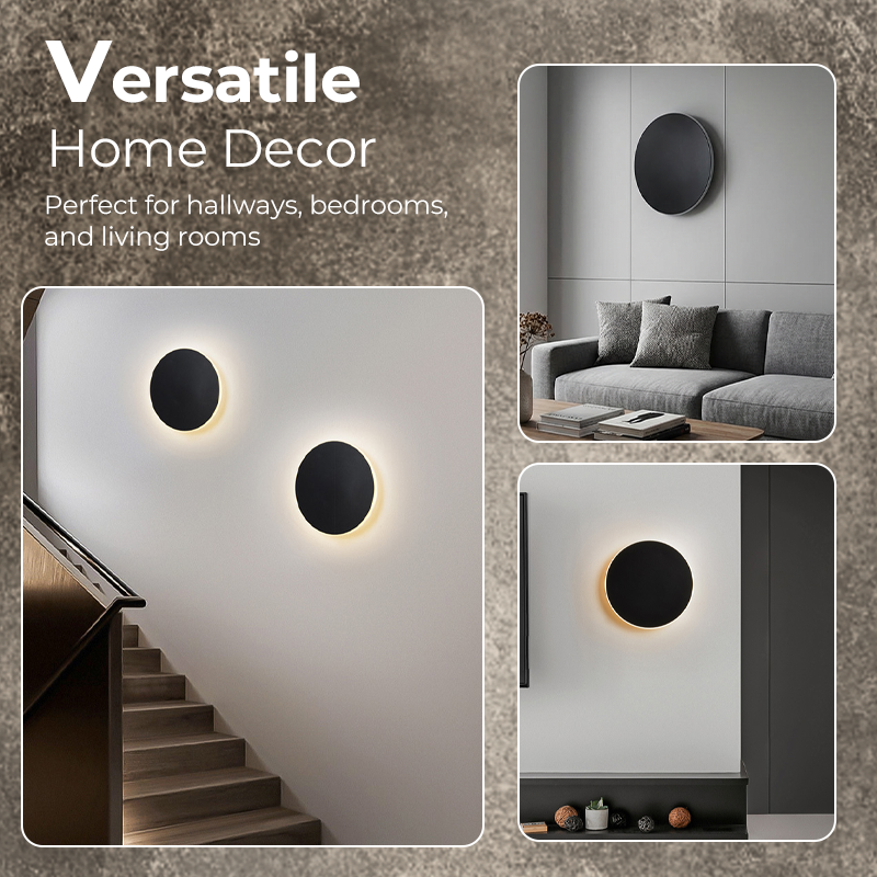 💡 50% RABATT 🌙 | Modern Rund LED-vägglampa – Touchkontroll & Justerbar Belysning