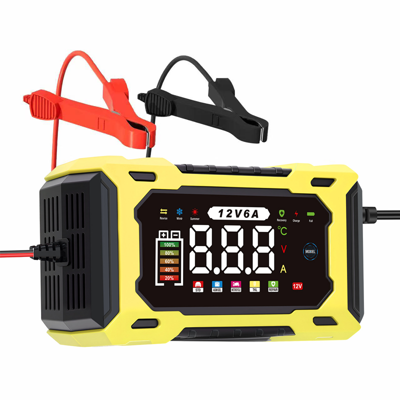 12 V 6 A smart bilbatteriladdare med pulsåterställning