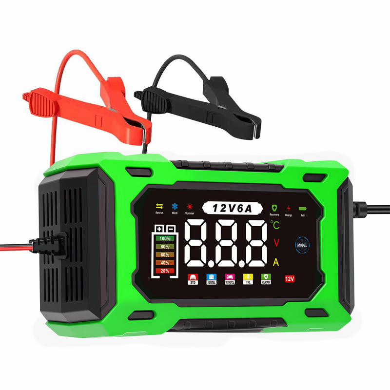 12 V 6 A smart bilbatteriladdare med pulsåterställning