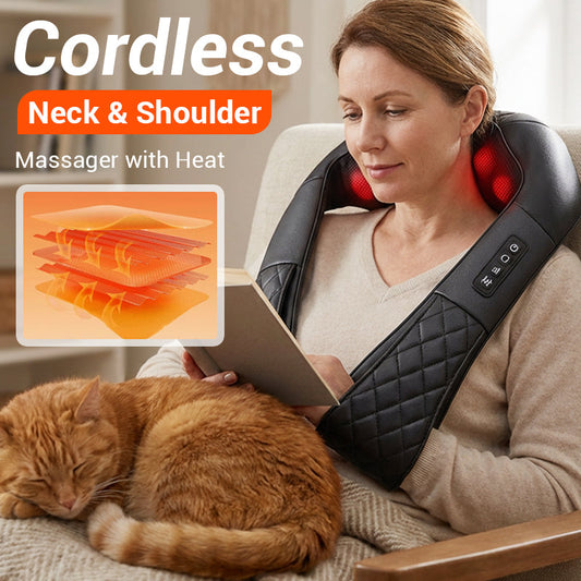 Sladdlös nack- och axelmassager med värmefunktion