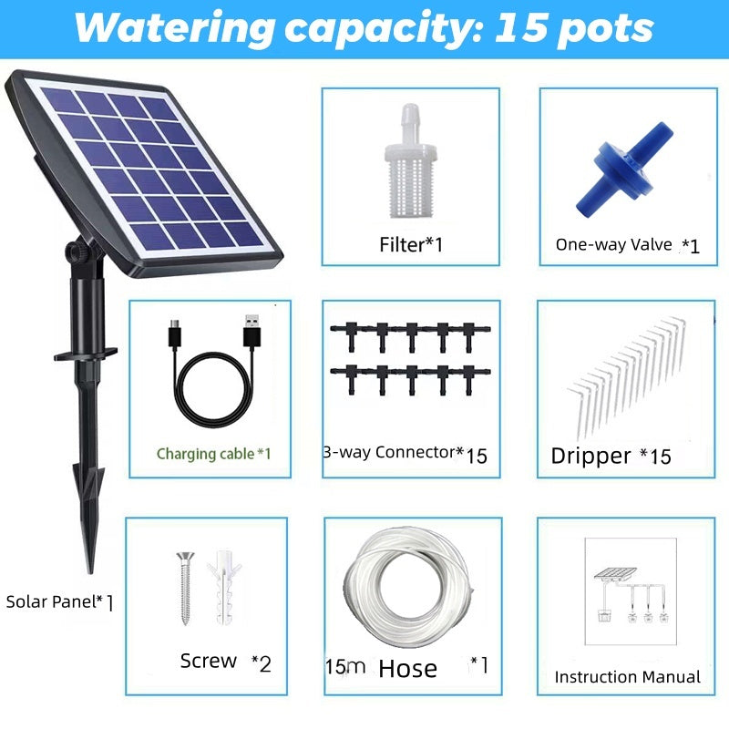 💧 50% RABATT! ☀️ Soldriven Automatisk Droppbevattningssystem – Energisnål, Enkel Installation & Perfekt För Trädgård & Växter 🌿