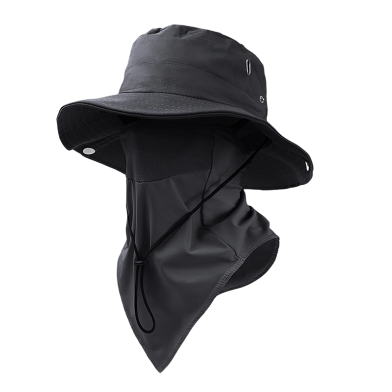En ventilerad fiskarhatt🧢 med avtagbart ansiktsskydd – superpraktisk!