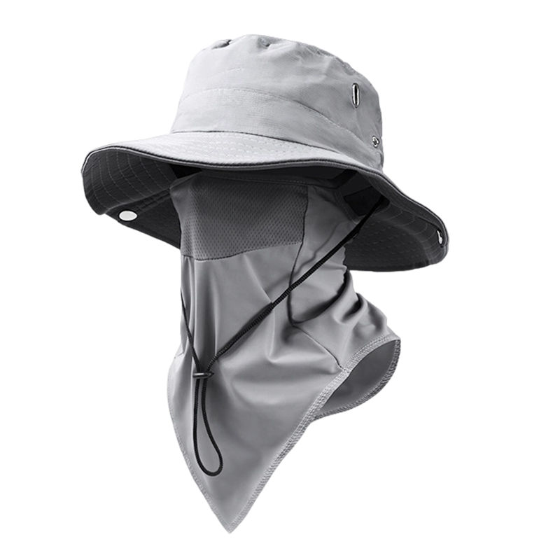 En ventilerad fiskarhatt🧢 med avtagbart ansiktsskydd – superpraktisk!
