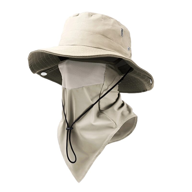 En ventilerad fiskarhatt🧢 med avtagbart ansiktsskydd – superpraktisk!