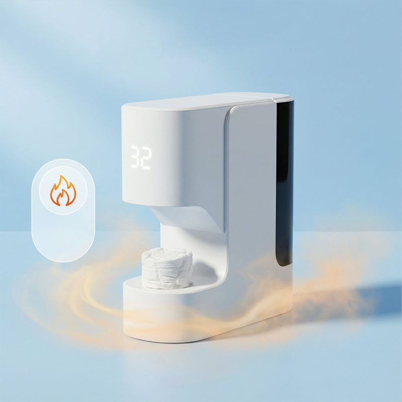Livefull Smart Hot Face Towel Heater Machine CL01 – 5 sekunders snabb uppvärmning & konstant temperatur på 55°C, automatisk handdukdistribution med smarta röstmeddelanden, inklusive 20 komprimerade handdukar.