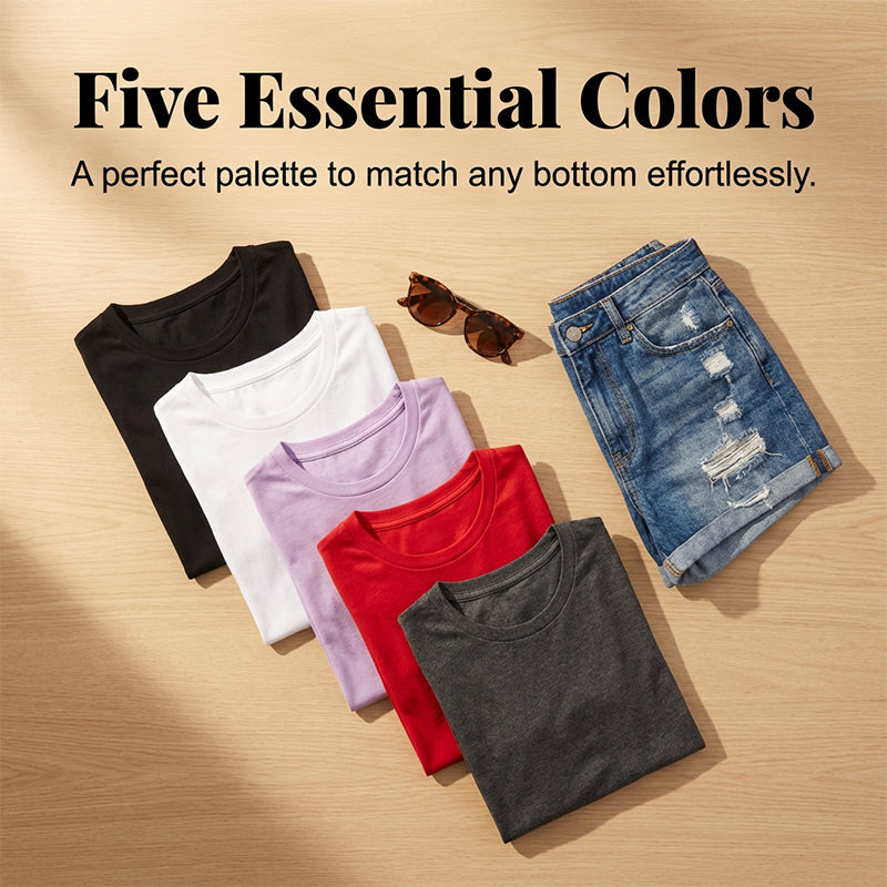 5-pack mångsidiga enfärgade T-shirts