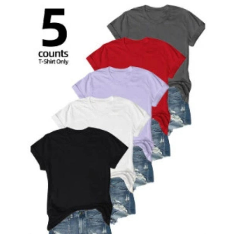5-pack mångsidiga enfärgade T-shirts