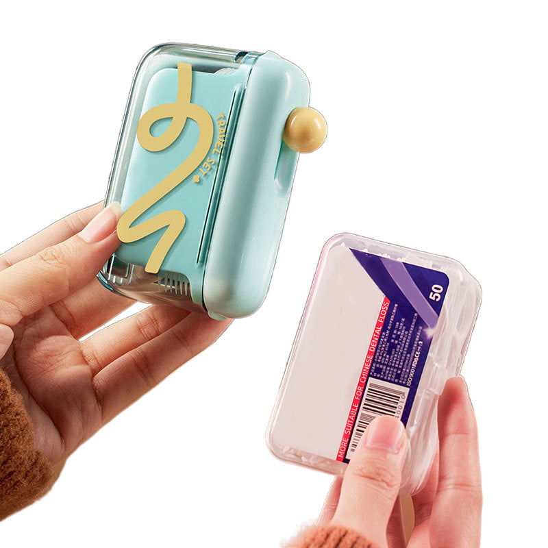 Automatisk pop-up tandtrådsdispenser med förvaring