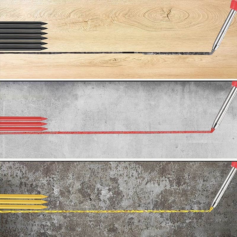 Multifunktionell snabbtorkande snickarpenna med pennvässare