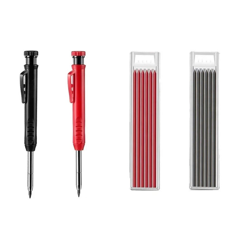 Multifunktionell snabbtorkande snickarpenna med pennvässare