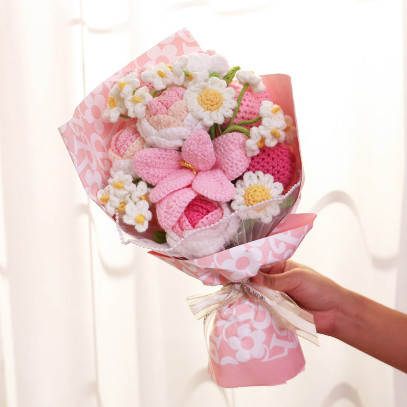 🔥 Handgjord virkad blomsterbukett 💐✨