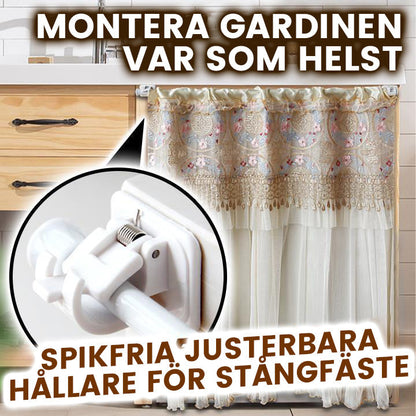 Spikfria justerbara gardinstångshållare (set med 2)