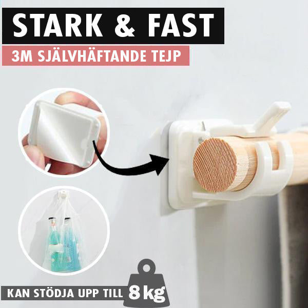 Spikfria justerbara gardinstångshållare (set med 2)