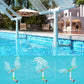 ☀️⛲ Solcellsdriven poolfontän med belysning – Justerbar sprinklerfontän med dubbla spraymunstycken