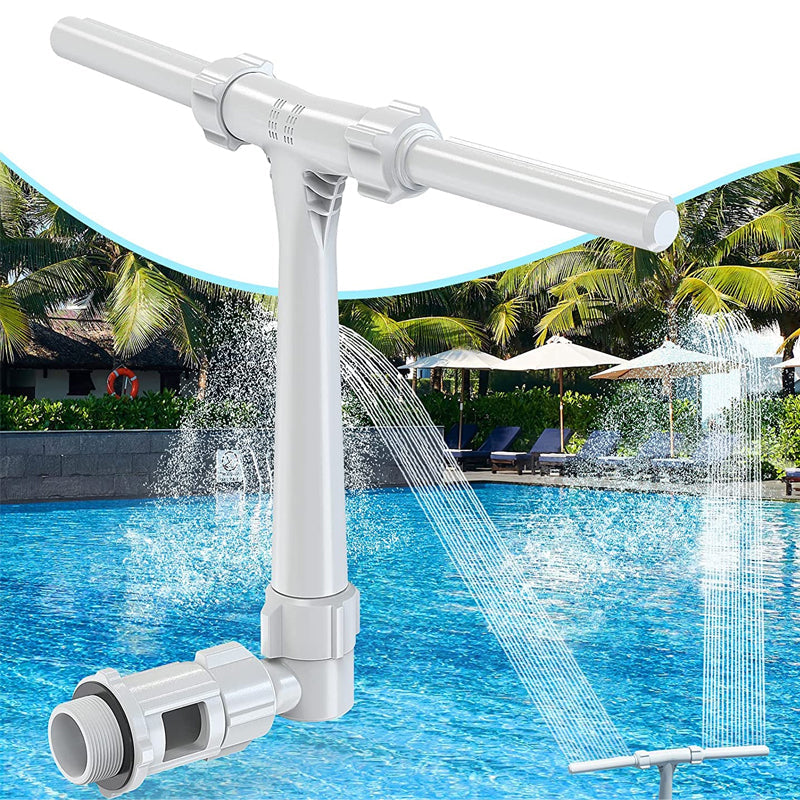 ☀️⛲ Solcellsdriven poolfontän med belysning – Justerbar sprinklerfontän med dubbla spraymunstycken