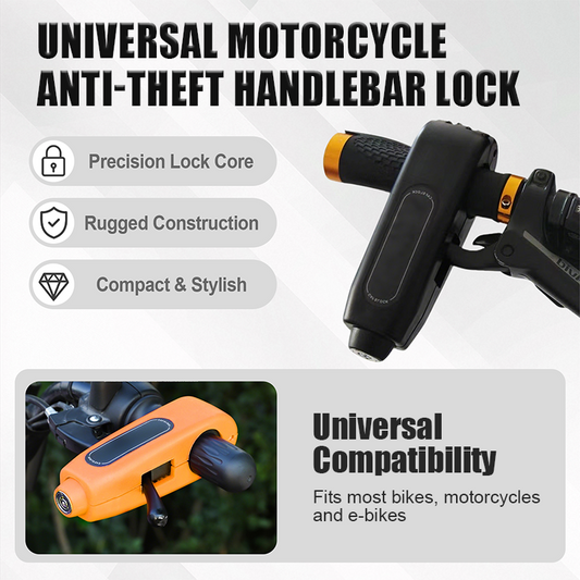 Universellt stöldskyddande motorcykel-lås för styre