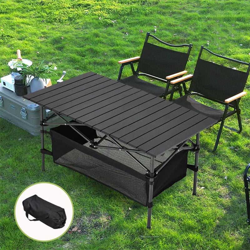 🏕️ Bärbart Hopfällbart Campingbord – Kolstål & Verktygslös Montering – Förvaringsväska Ingår 🌿