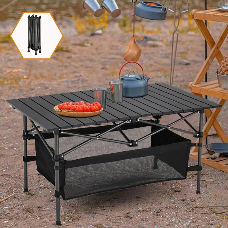 🏕️ Bärbart Hopfällbart Campingbord – Kolstål & Verktygslös Montering – Förvaringsväska Ingår 🌿