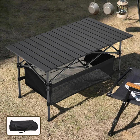 🏕️ Bärbart Hopfällbart Campingbord – Kolstål & Verktygslös Montering – Förvaringsväska Ingår 🌿