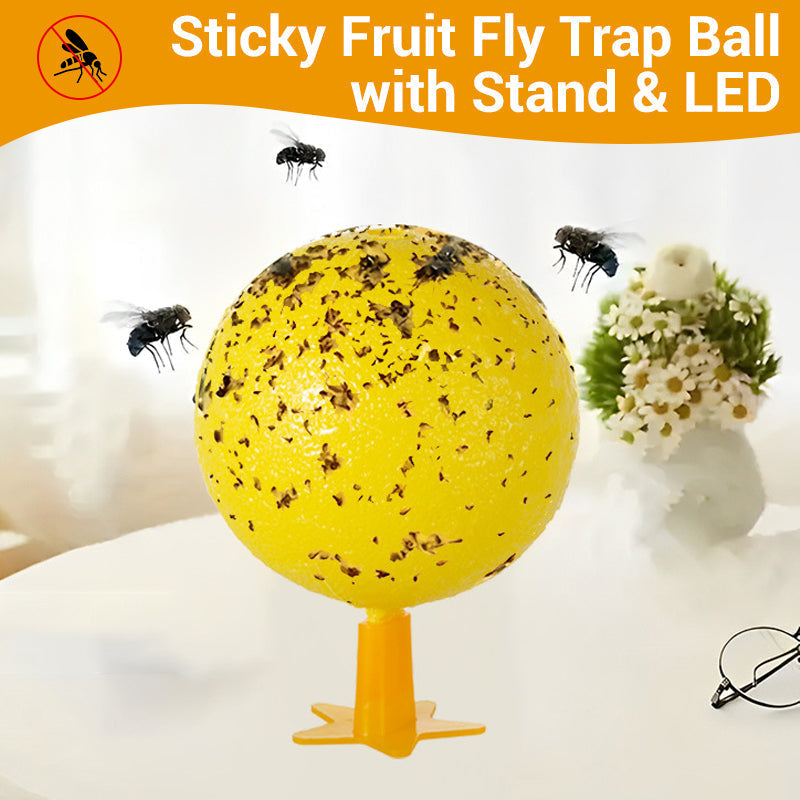 Insektsfälla Klisterboll för Bananflugor med Stativ och LED-ljus