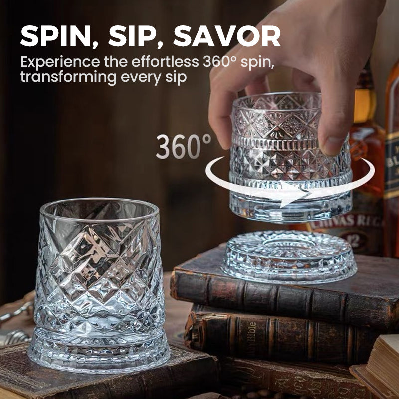 Unikt roterande dricksglas | ✨ Visuellt spektakulärt | 🎁 Perfekt present till whiskyälskare 🥃