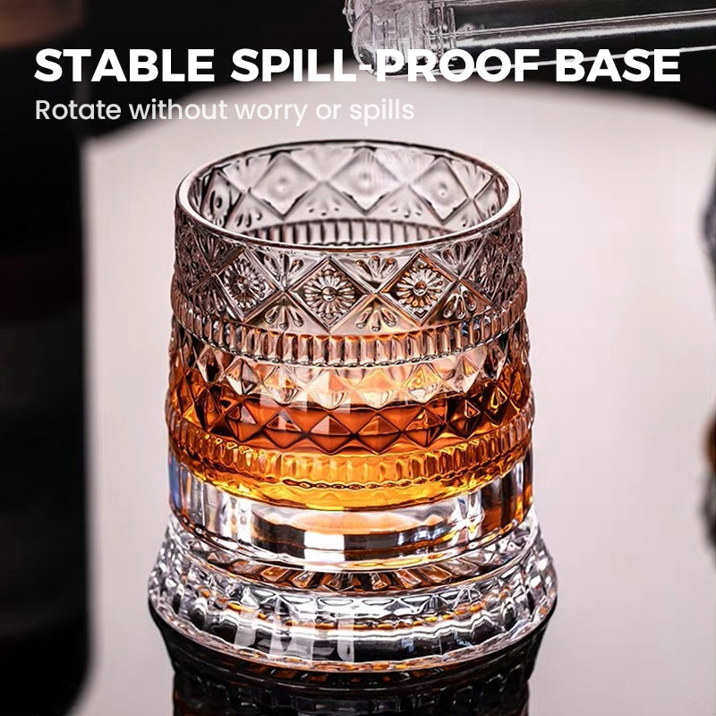 Unikt roterande dricksglas | ✨ Visuellt spektakulärt | 🎁 Perfekt present till whiskyälskare 🥃
