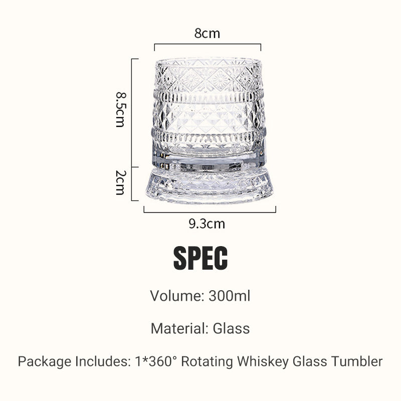 Unikt roterande dricksglas | ✨ Visuellt spektakulärt | 🎁 Perfekt present till whiskyälskare 🥃