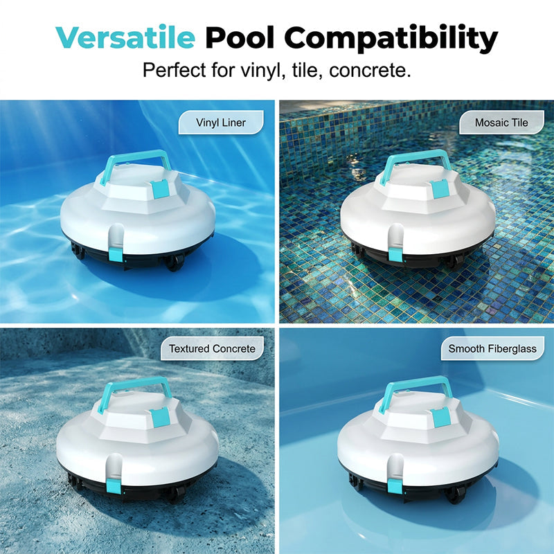 🤖50 % RABATT🌊 Trådlös poolrobot | Kraftfull sugkraft · Intelligent navigering · Start med ett knapptryck · Lätt att ta ut filterkorg