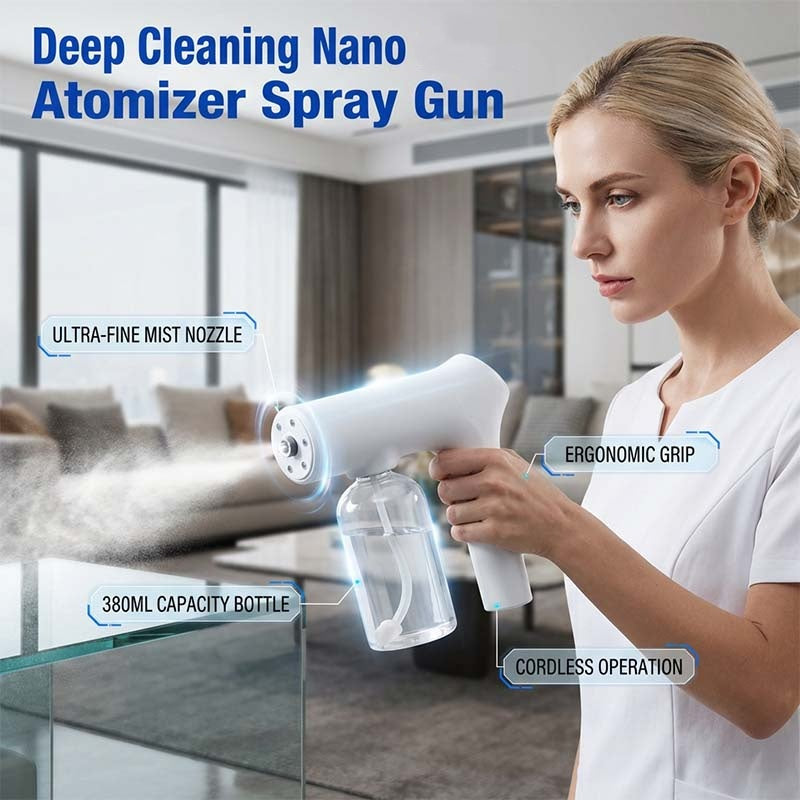 🥳2026 HETT ERBJUDANDE🥳💞50K+ SÅLDA!🚗🏠 50% RABATT! Sladdlös nano-spraypistol – justerbar dimma, inget sladdkrångel. Perfekt för desinfektion och dammtorkning. Ett måste för städningen! 🔫🌿