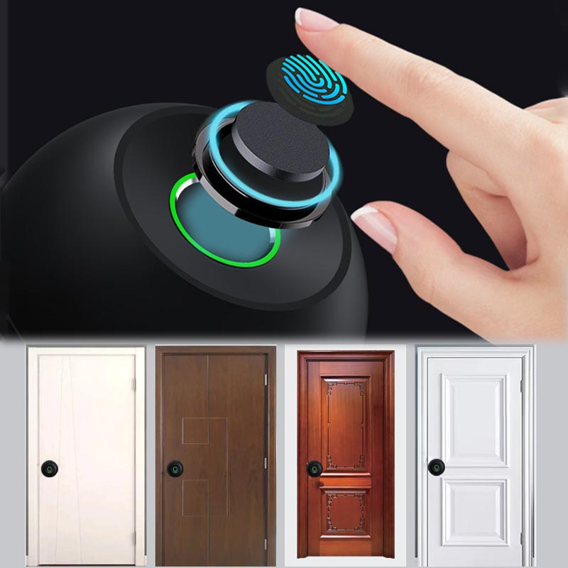 🔥Säkerhet + Bekvämlighet✨Smart dörrlås med Bluetooth och fingeravtryck