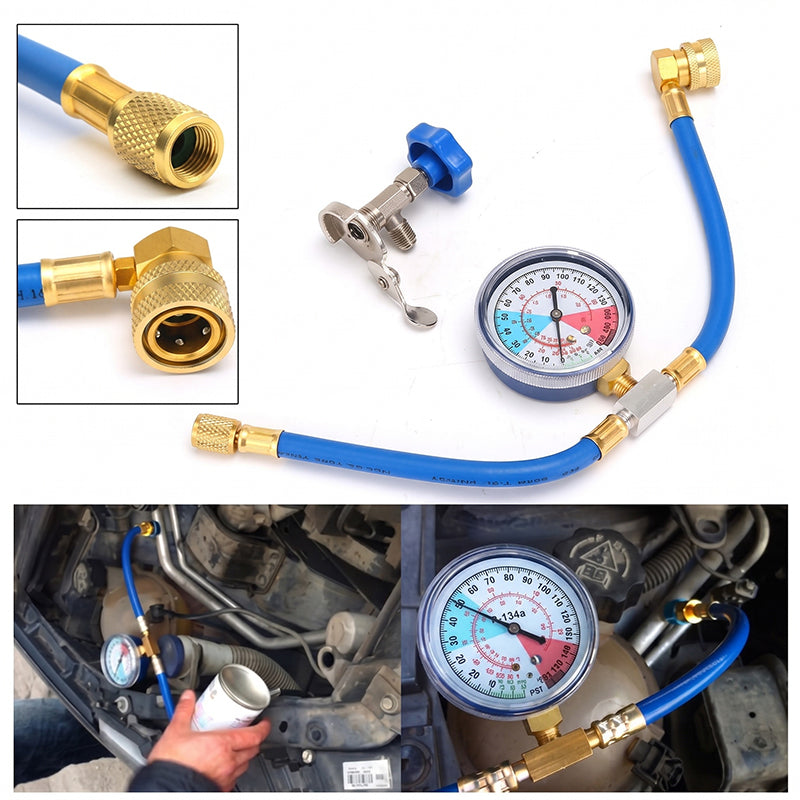 🔧 50% RABATT NU! ❄️ R134a AC Köldmedium Påfyllningsslang med Mätare – Läcksäker, lätt att läsa & kompatibel med bilar, lastbilar eller hem-AC – säker DIY-påfyllning 🚗